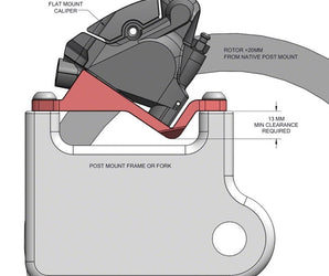 Wolf Tooth Disc Brake Adapter - Post to Flat Mount +20mm