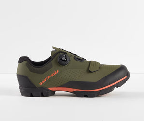 Bontrager Foray Mountain Bike Shoe - Olive Grey Radio Orange