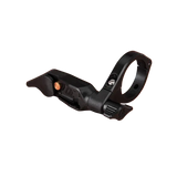 Black metal bracket on an orange background