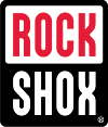 Rock Shox logo with red 'ROCK' and white 'SHOX' on a black background