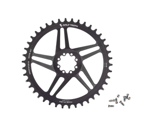 WOLF TOOTH DIRECT MOUNT CHAINRING - 42T SRAM DIRECT MOUNT DROP-STOP B FOR SRAM 8-BOLT CRANKSETS 6MM OFFSET BLACK